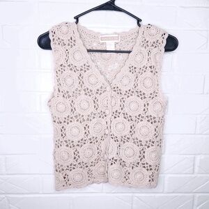Vintage 90’s Maurice’s Cream Boho Crochet Vest